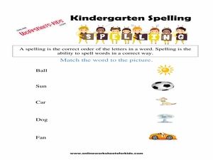 Free Kindergarten Spelling Worksheets and Printable for Kids