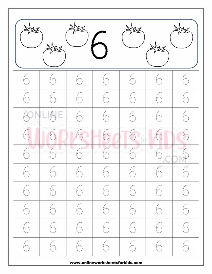 Number Tracing Worksheet 4 6 Numbers Preschool