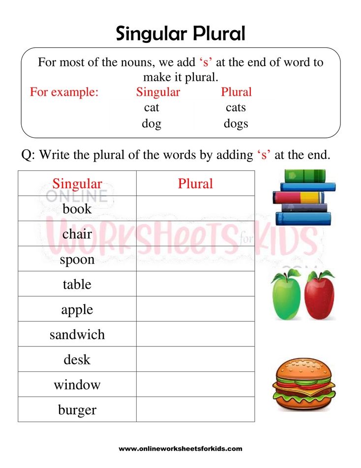 Plurals Worksheets For First Grade Singular And Plural Nouns