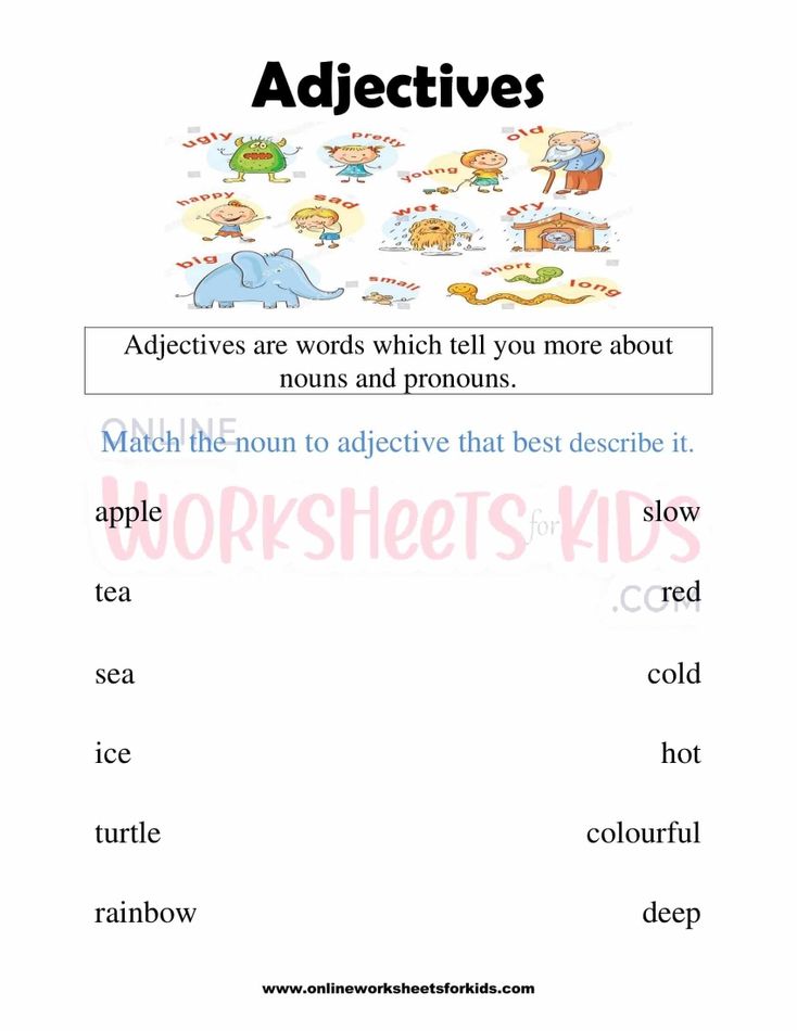 Adjectives Worksheets for grade 1-3