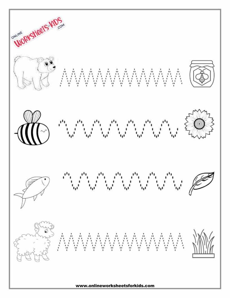 Curved And Zig Zag Line Tracing Worksheet 3