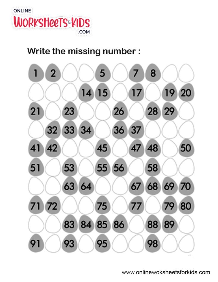 Number Chart Worksheet 3