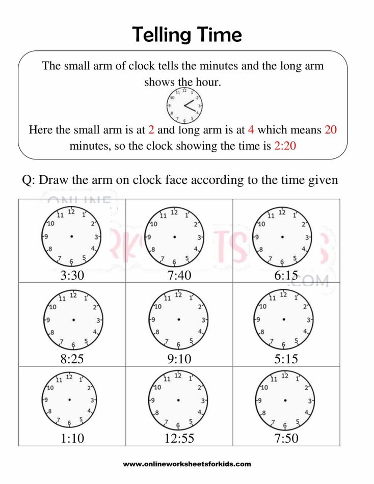 Telling Time Worksheets Grade 1-2