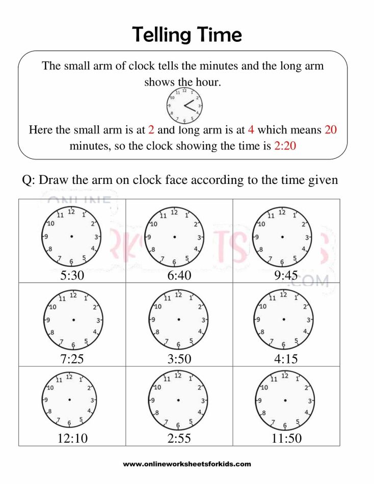 Telling Time Worksheets Grade 1-1