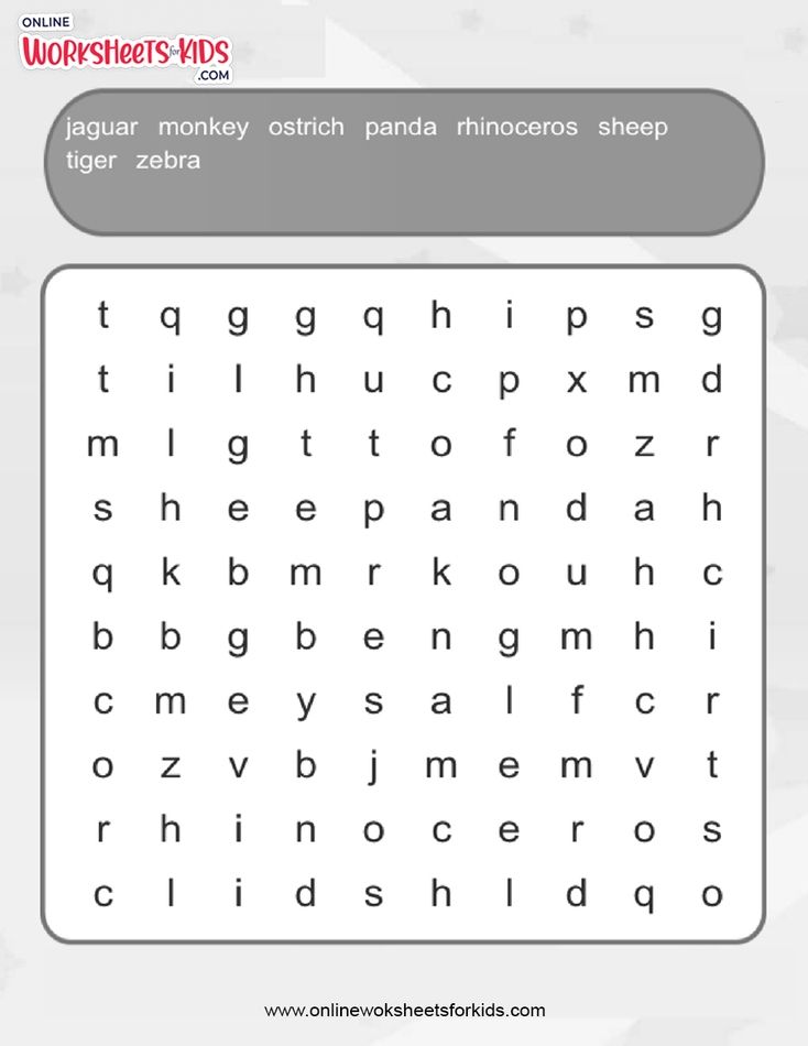 Animals Word Search (Advance)