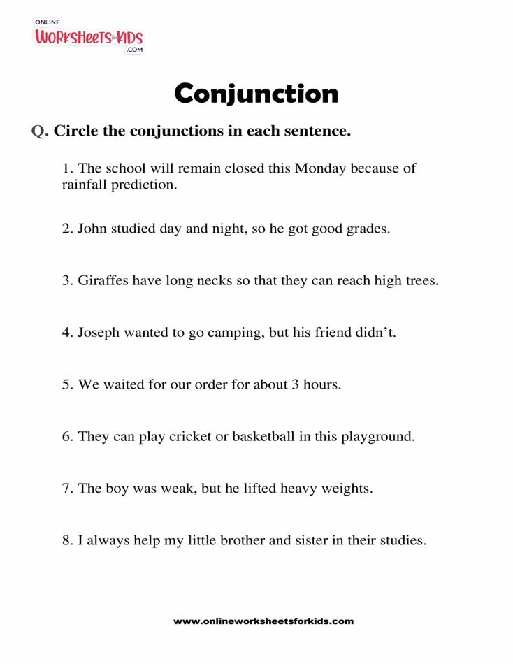 Conjunction Worksheet 02