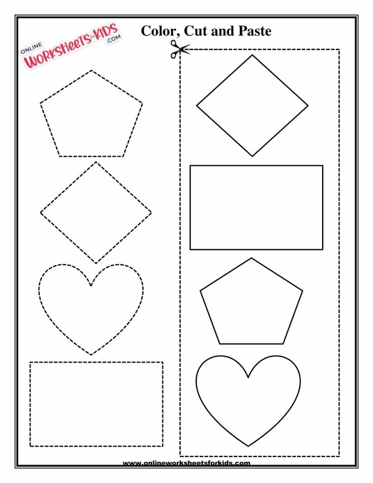 Cut And Paste Shapes Triangle Square Rectangle And Diamond 5