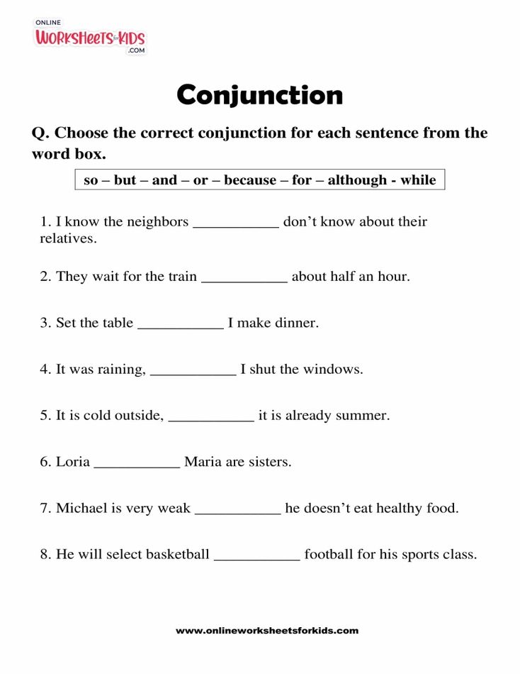 Conjunction Worksheet 04