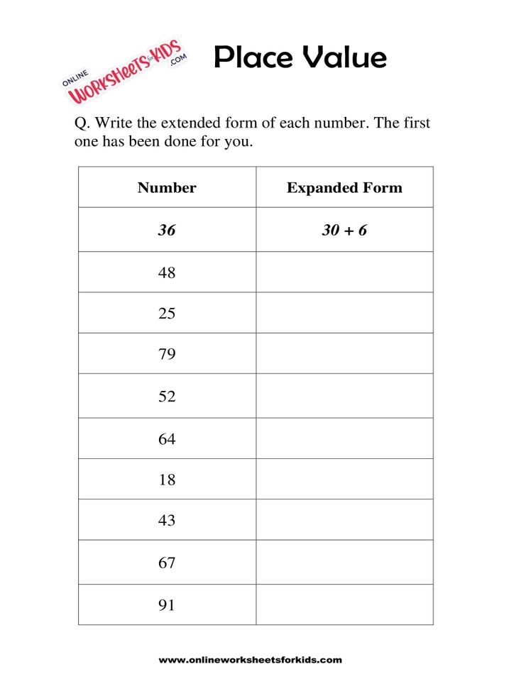 Place Value Worksheet 01