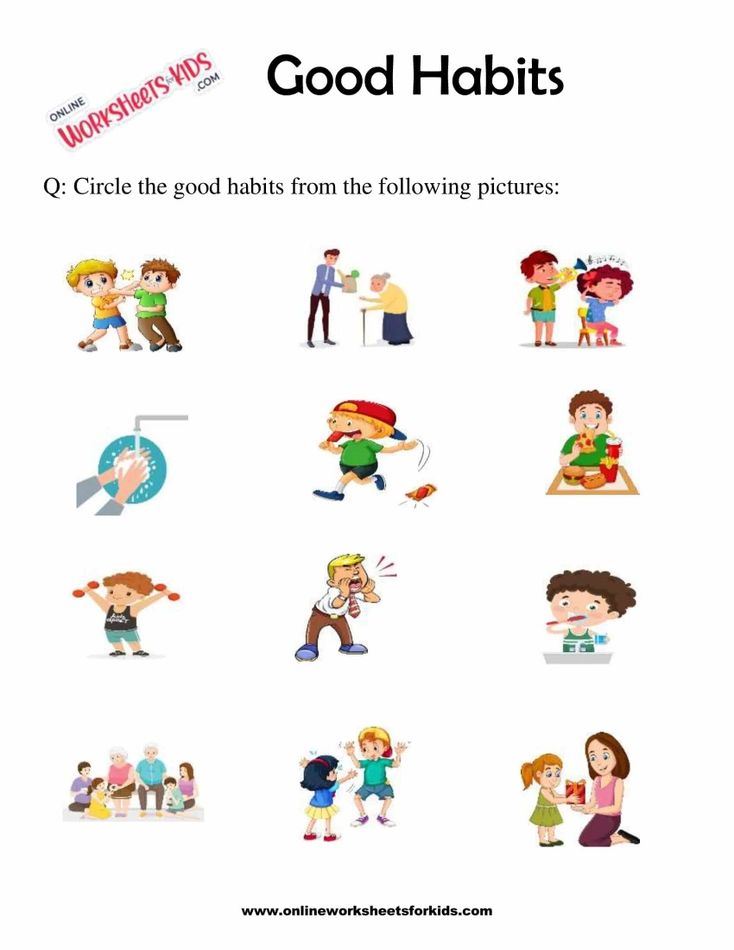 Good Habits Vs Bad Habits Worksheet For Grade 1-4