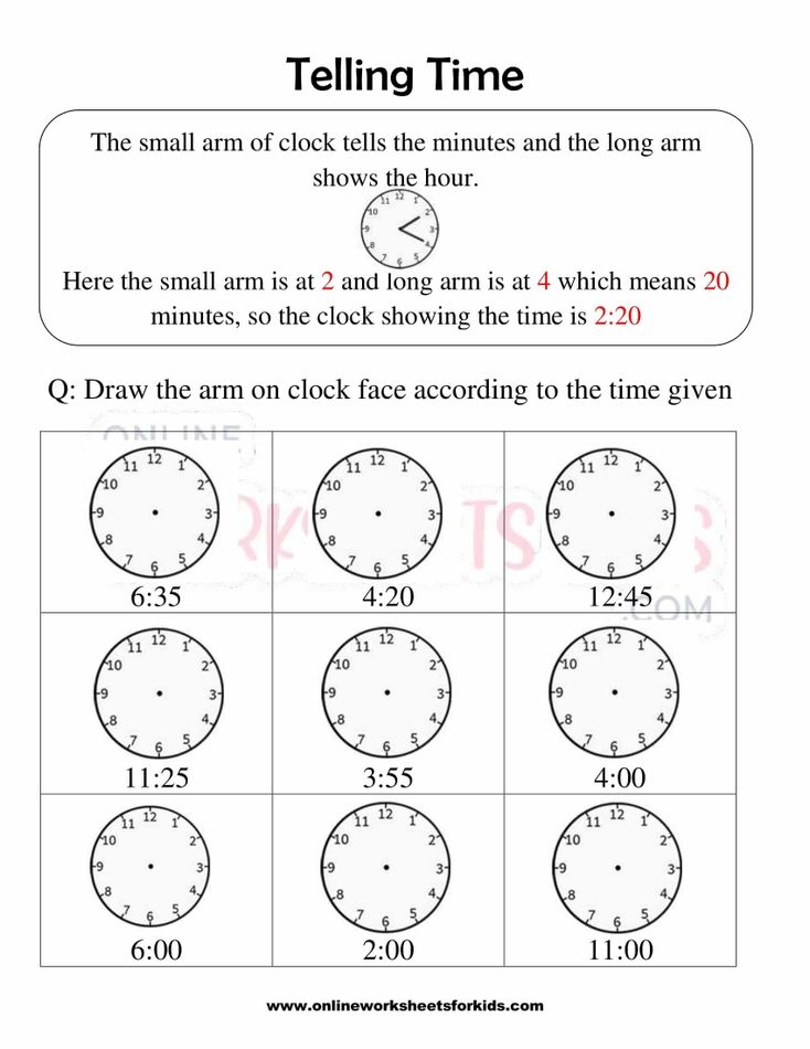 Telling Time Worksheets Grade 1-5