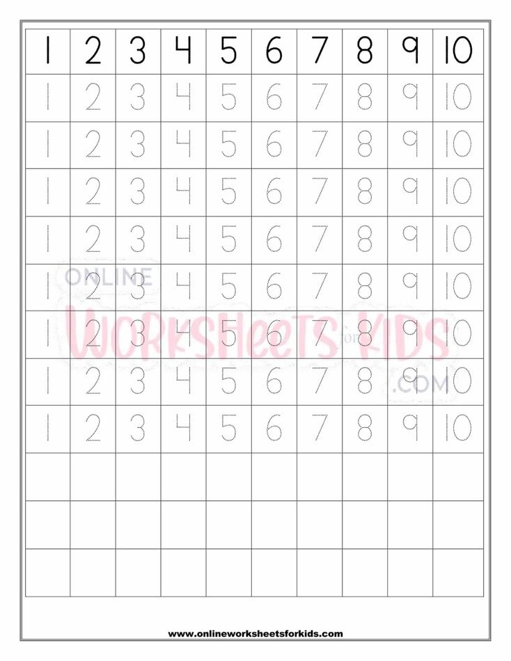 Number Tracing Worksheets 1-10-3
