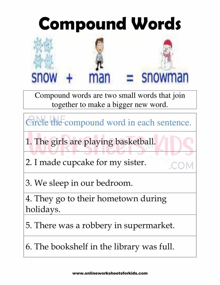 Compound Words Worksheets For Grade 1 Kidsworksheetfun