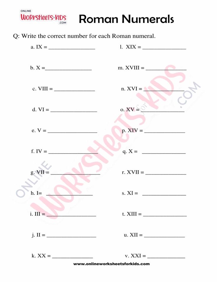 Roman Numerals Worksheet Grade 2-02