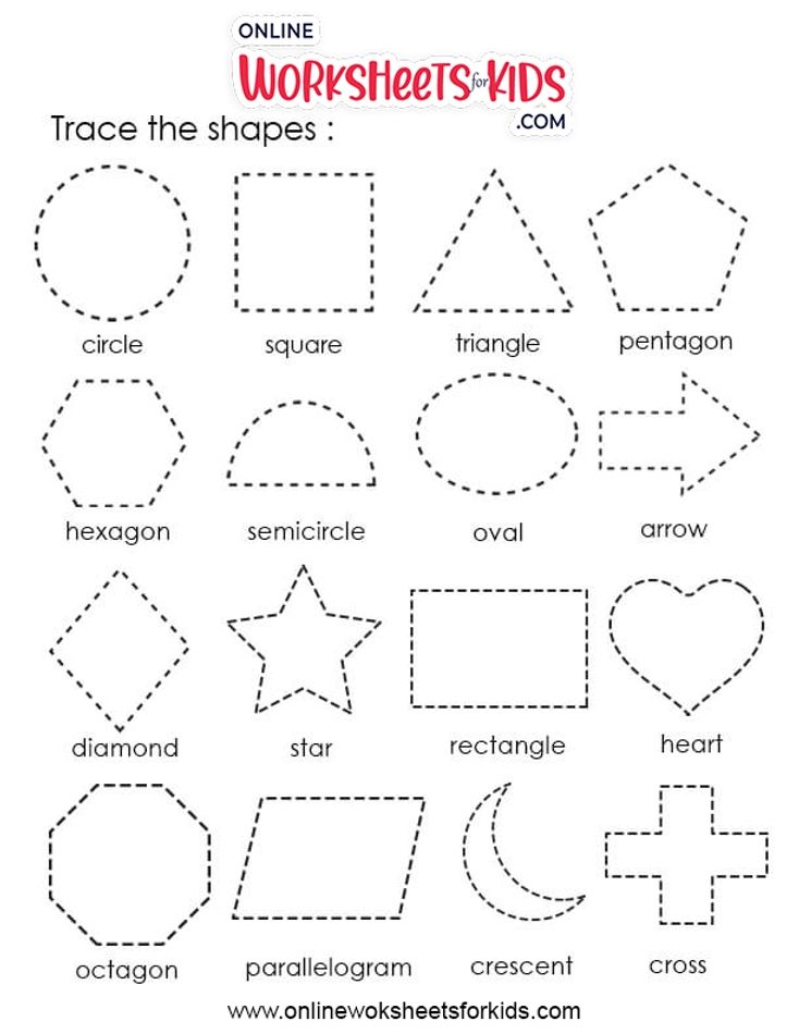 Tracing Shapes Worksheets 12