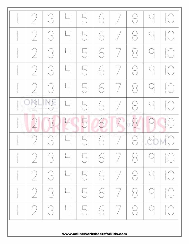 Number Tracing Worksheets 1-10-5