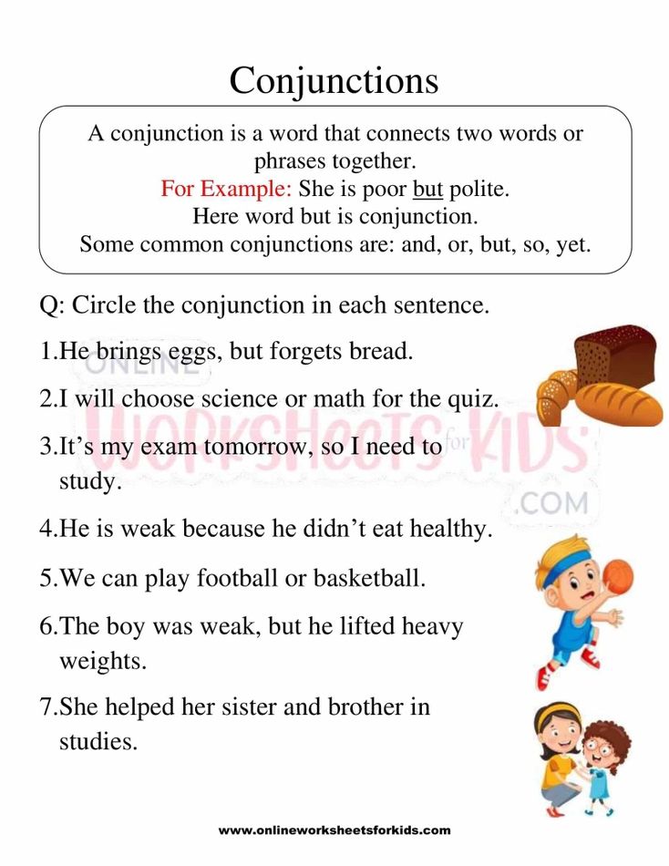 Conjunction Worksheets 1st Grade 4