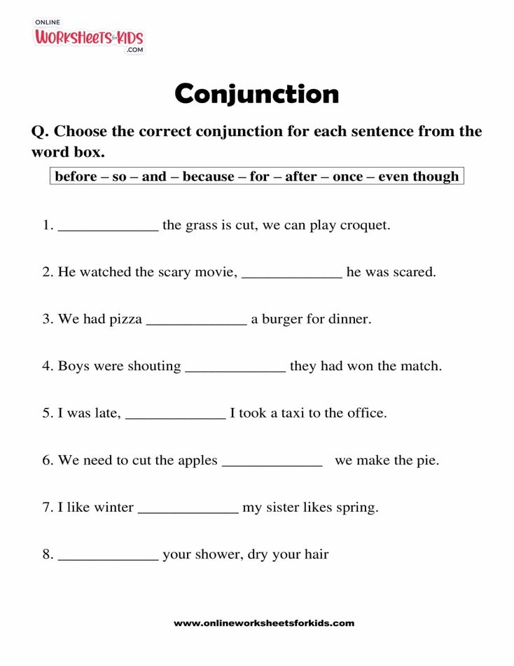 Conjunction Worksheet 05
