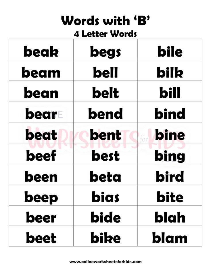 4 Letter Words That Begins With B-2