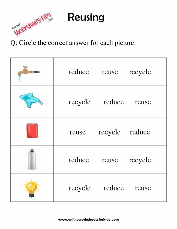 Reduce Reuse Recycle Worksheets For 1st Grade 16 for Free Printable Reduce Reuse Recycle Worksheets