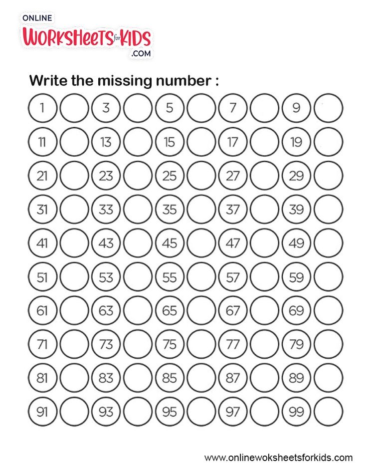 Number Chart Worksheet 5