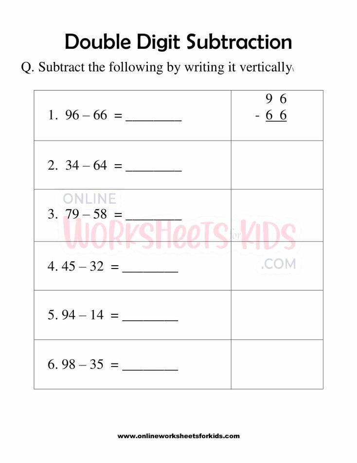 Subtraction With And Without Regrouping Worksheet 2 Digit Subtraction
