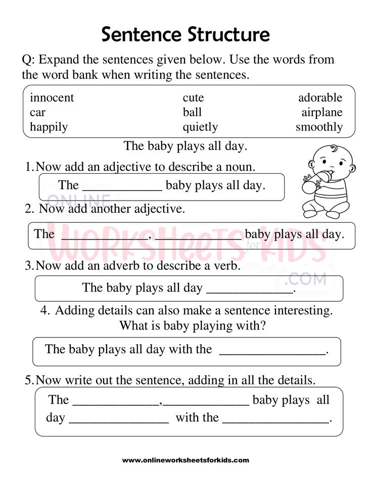 Sentence Structure Worksheets 1st Grade 10