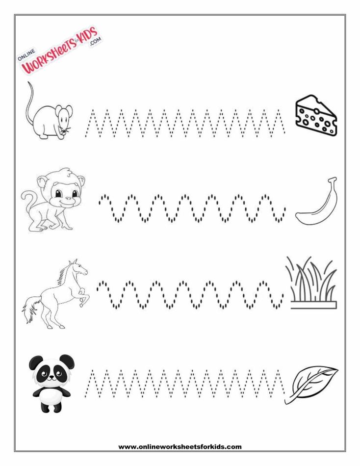 Curved And Zig Zag Line Tracing Worksheet 4