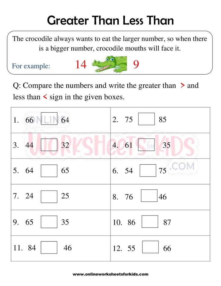 Greater Than Less Than Worksheets First Grade 10