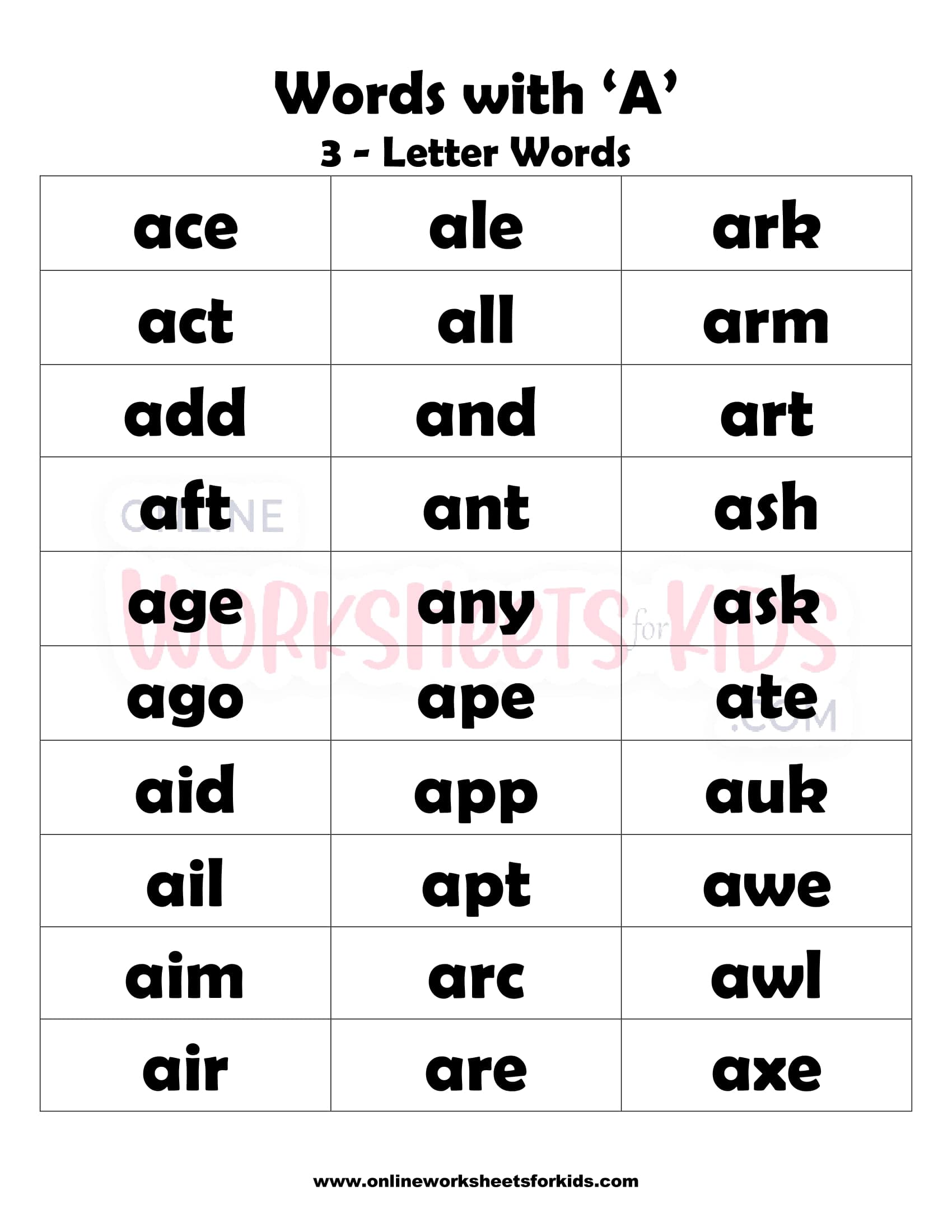Free Printable Three Letter Sight Words Worksheet, 40% OFF