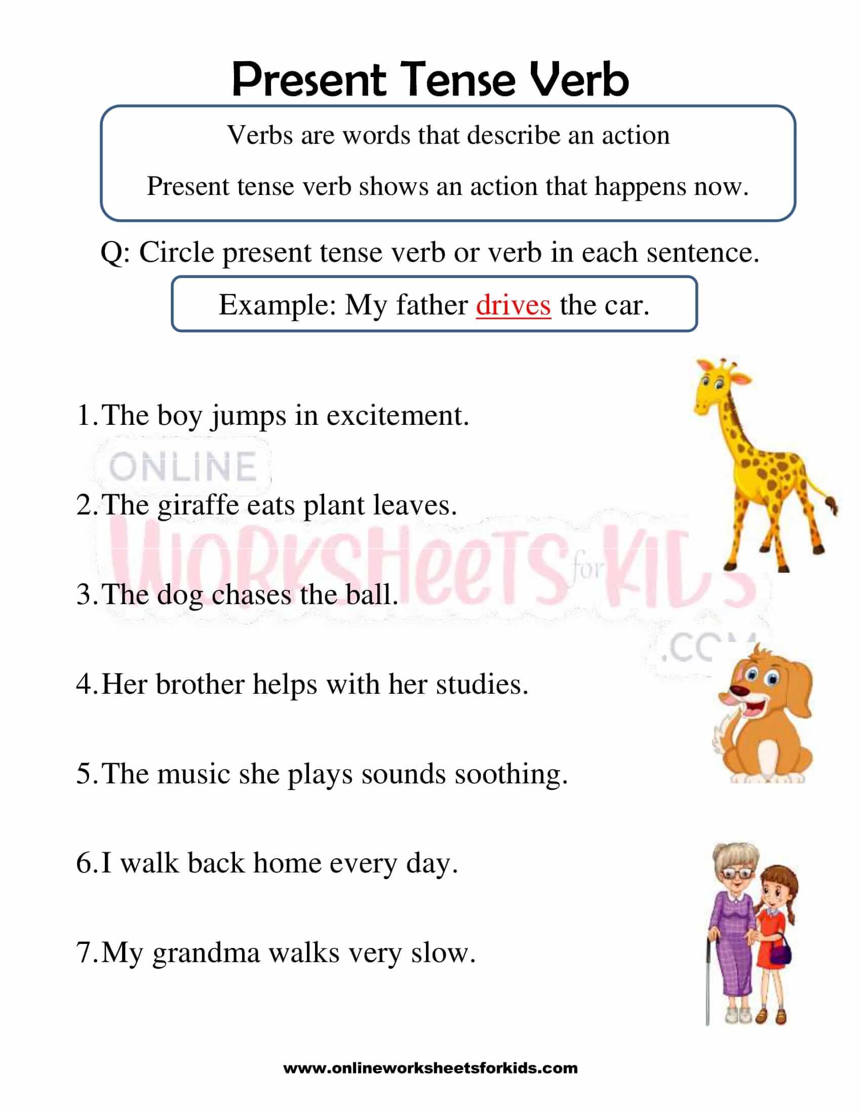 Simple Present Tense Worksheets 4th Grade