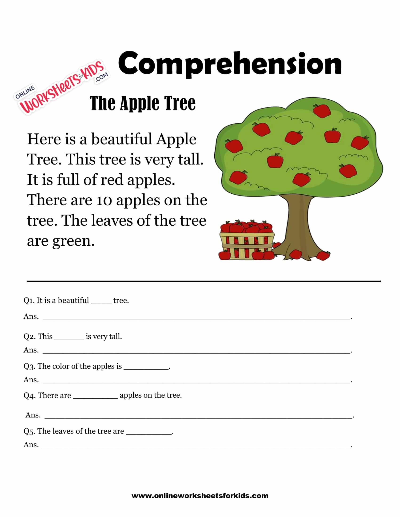 Free Printable Grade 1 Comprehension Worksheets