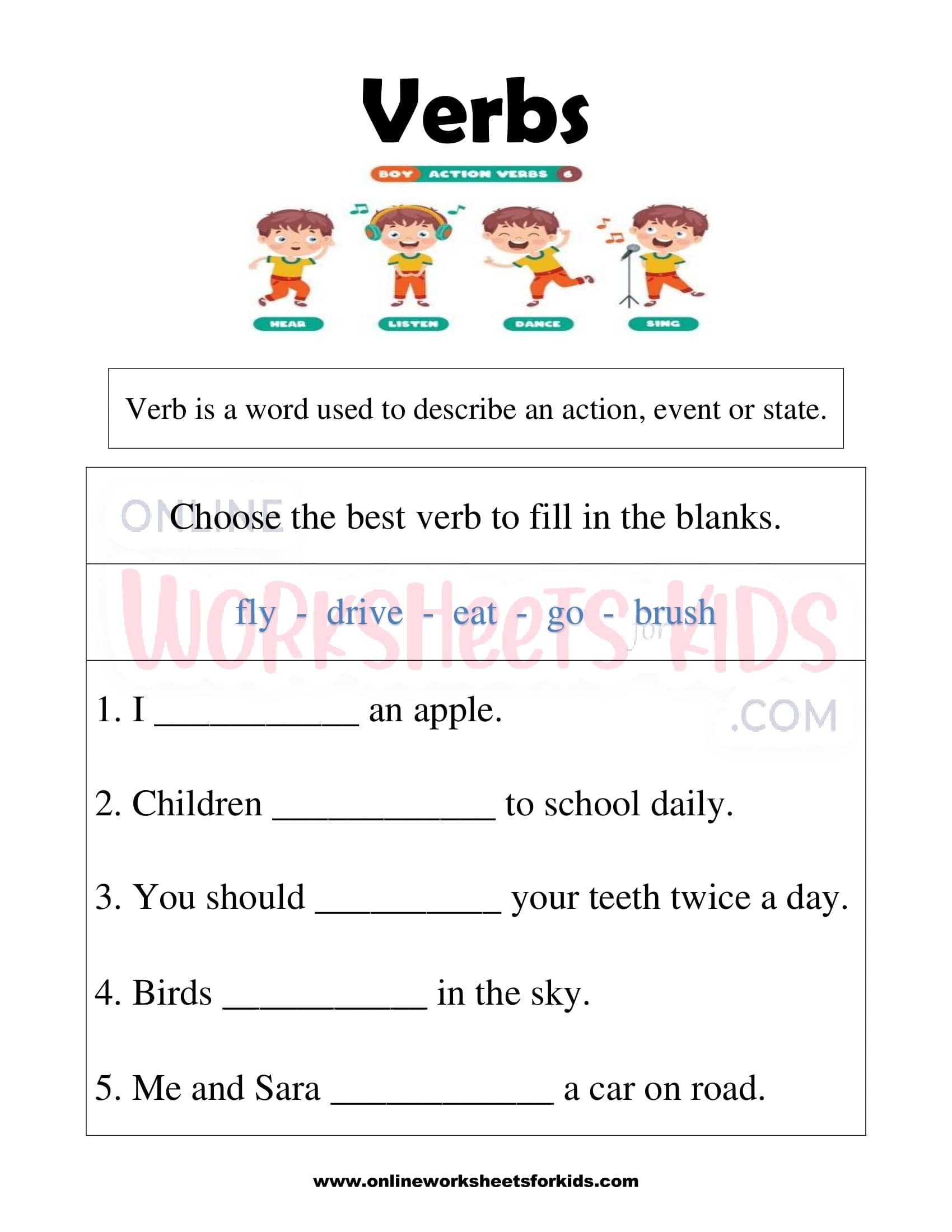 matching-action-verbs-worksheet-all-kids-network-action-verbs