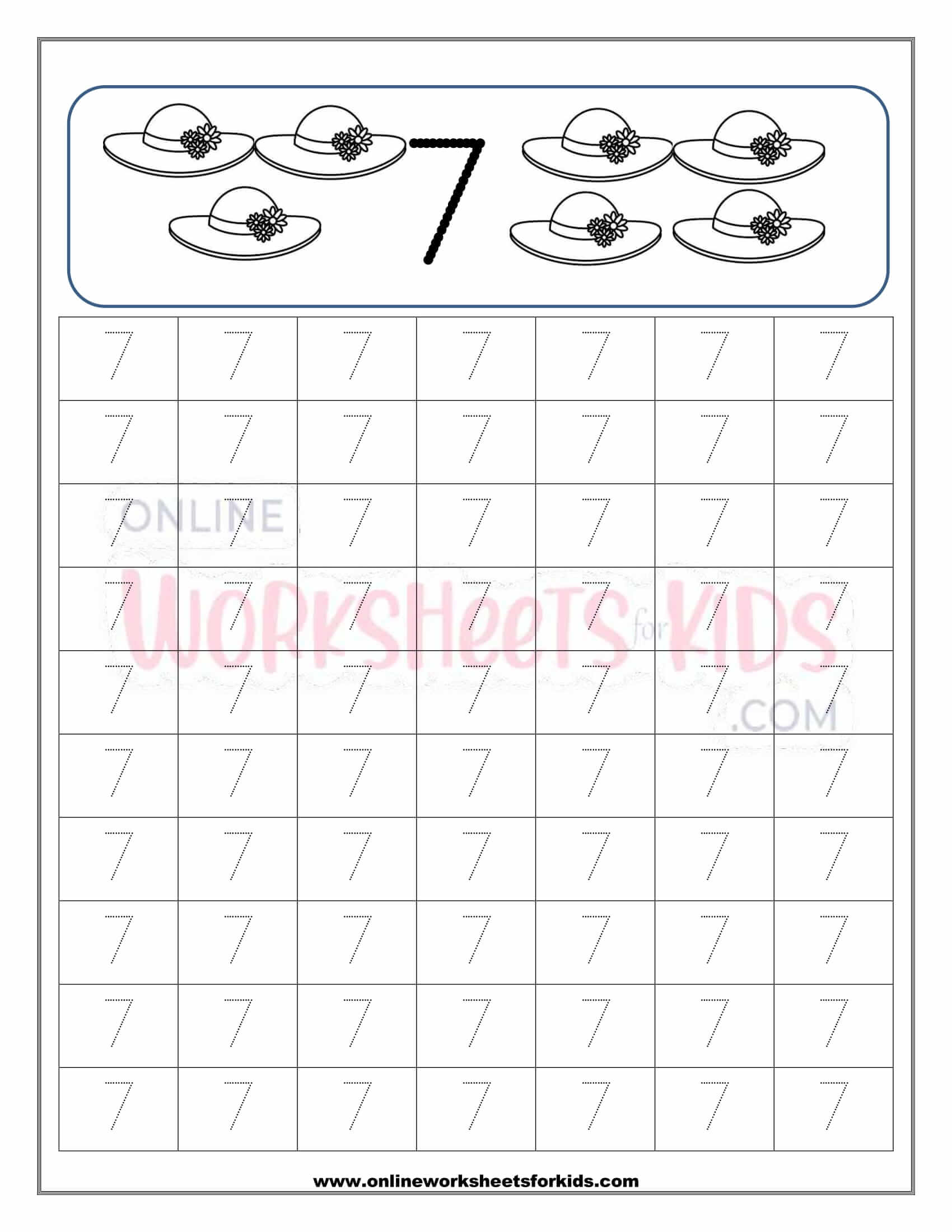 number tracing worksheets for preschool 7
