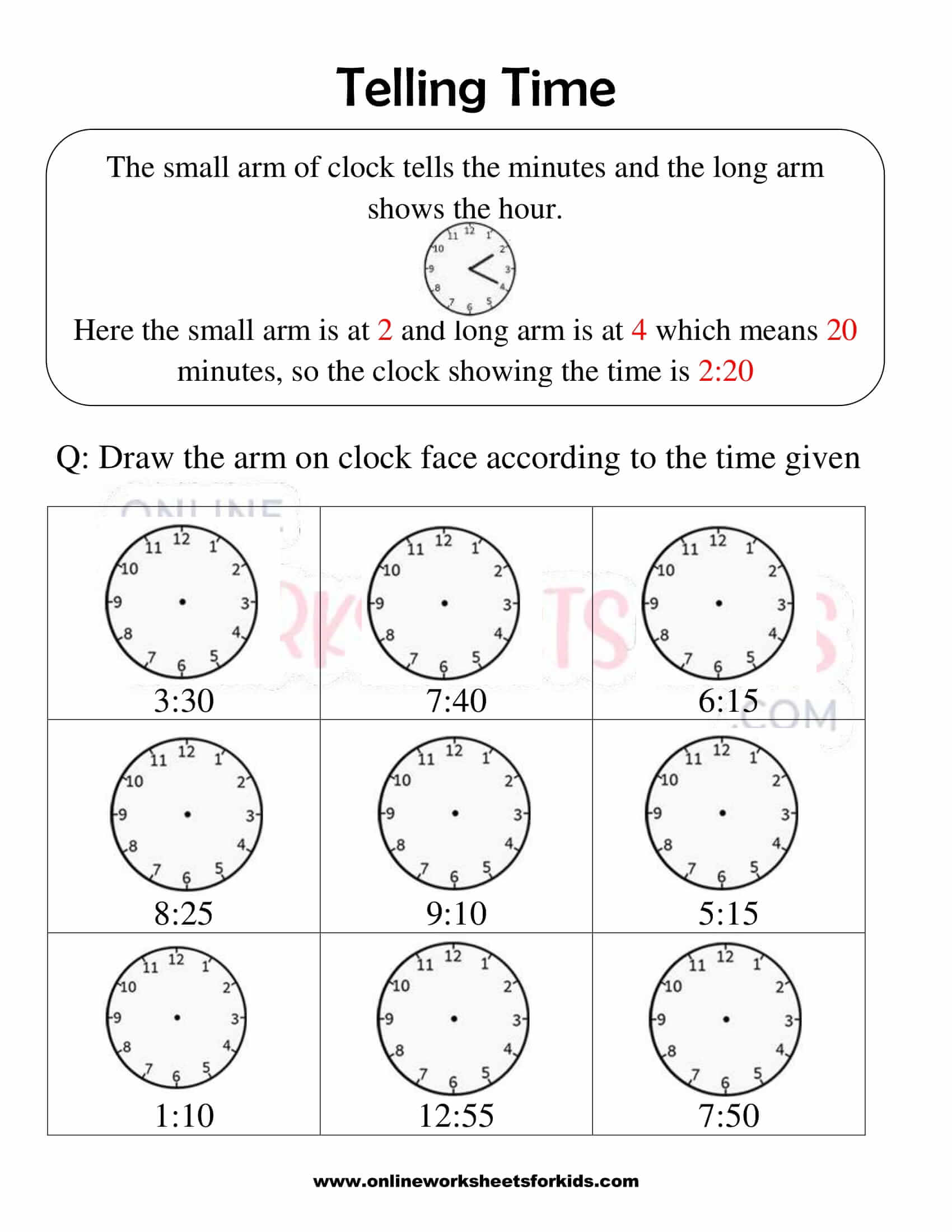 telling time worksheets grade 1 2