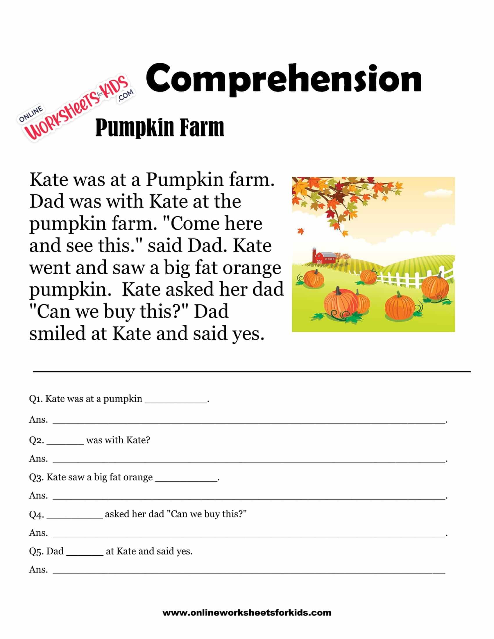 free printable comprehension worksheets for grade 1