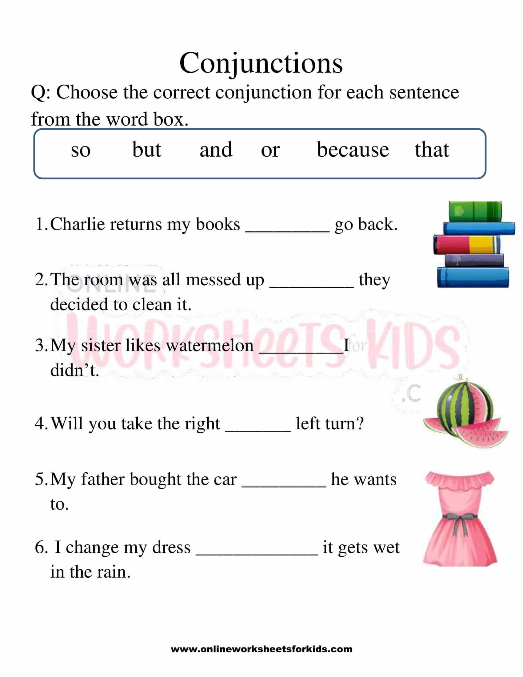 Conjunction Worksheets For Grade 3