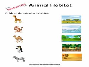 Free Animals Habitats Worksheets for Grade 1