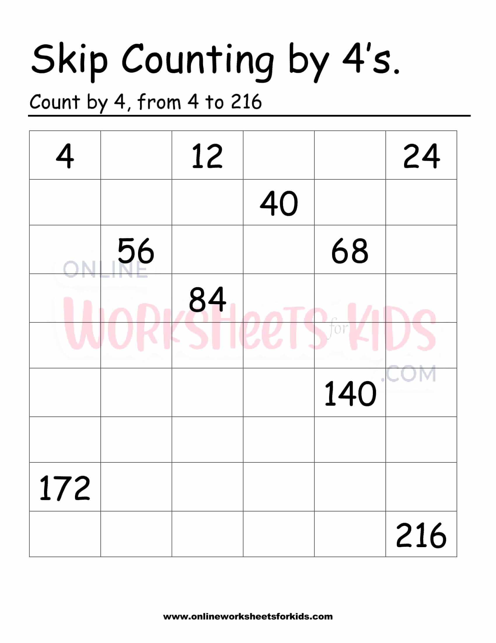 free skip counting worksheets and printables for kids