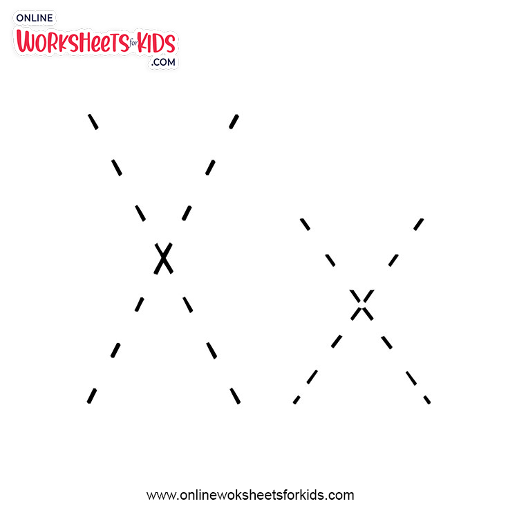 alphabet x tracing worksheets
