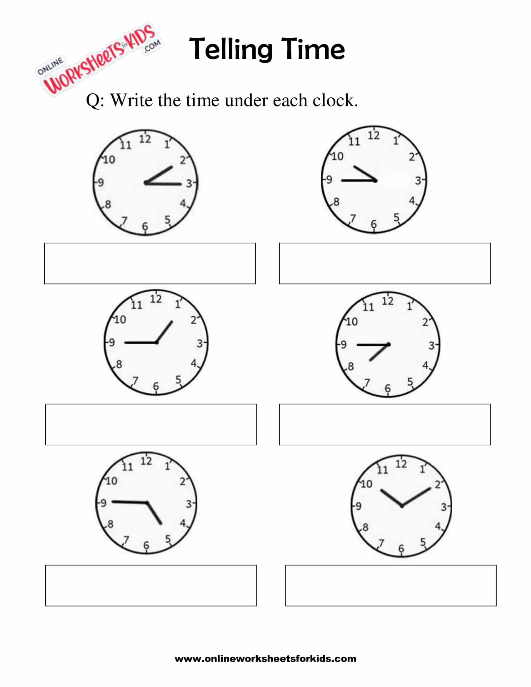 1st Grade Telling Time Worksheets Grade 1