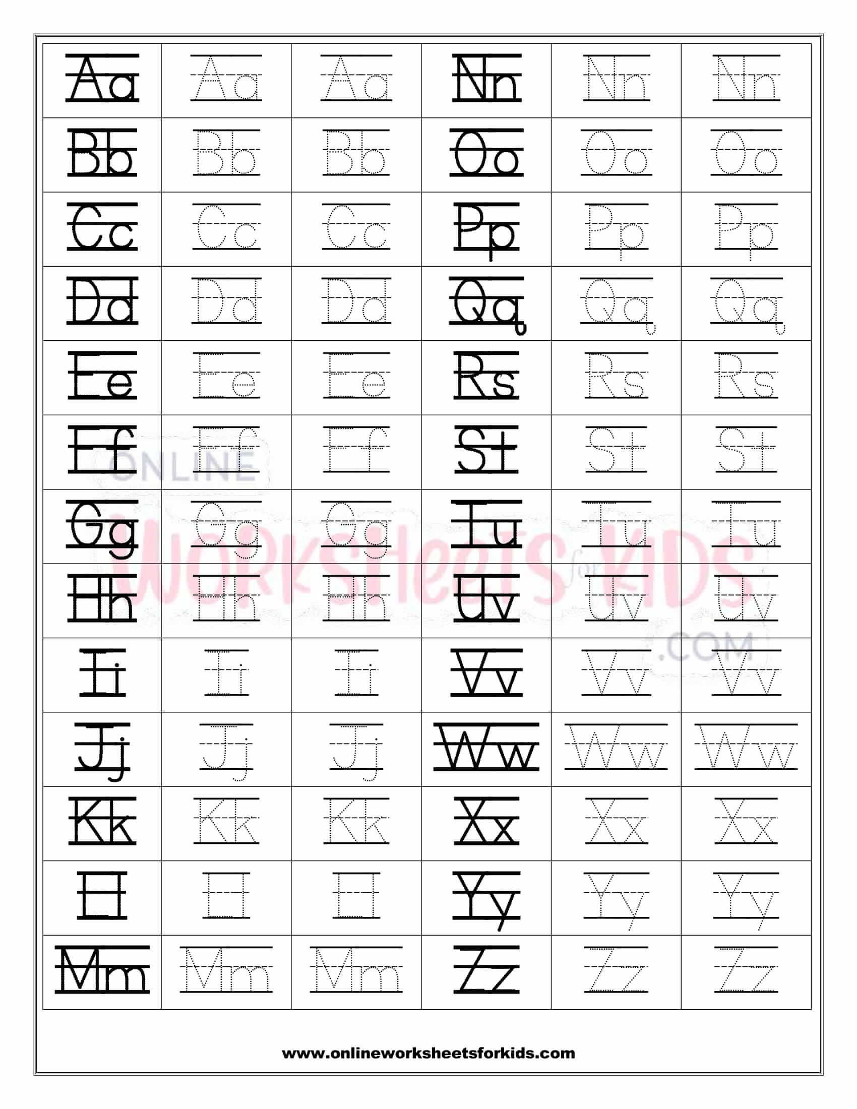 Uppercase And Lowercase Alphabet Tracing Worksheets 9