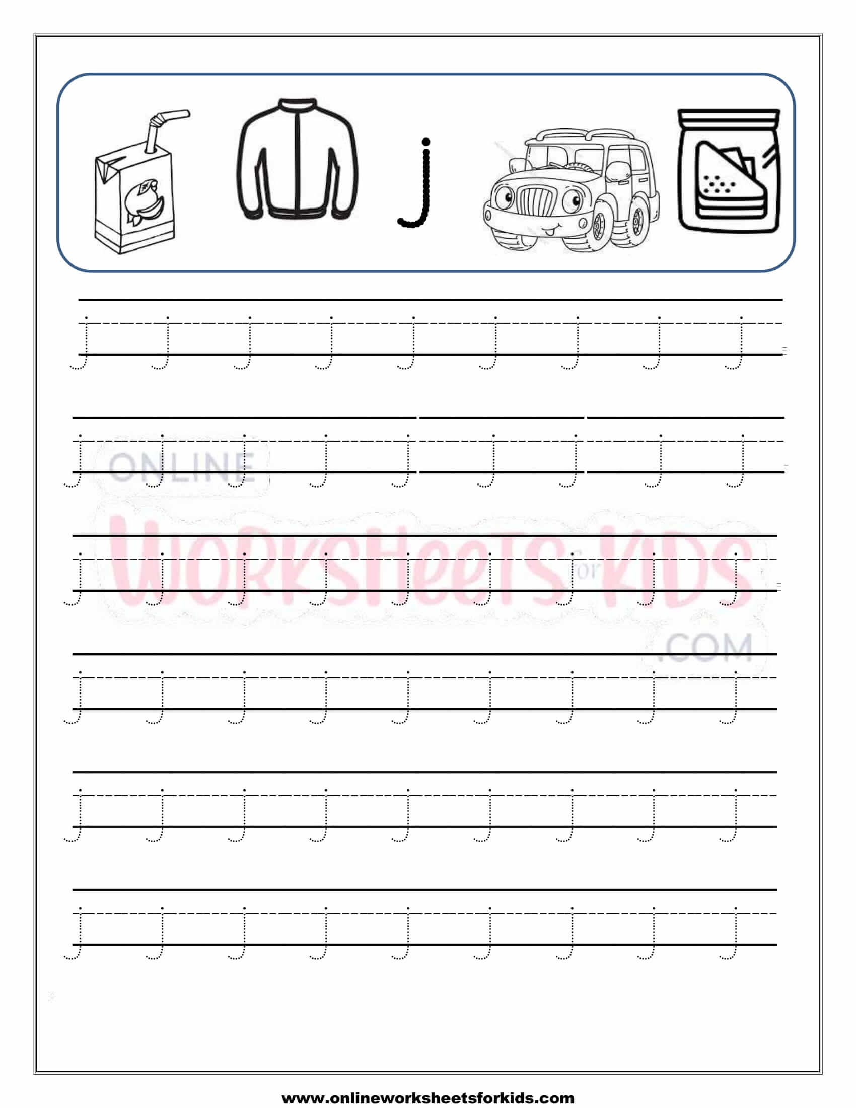 Small letter tracing lowercase worksheet 10