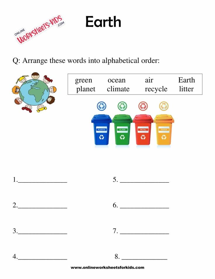 Earth Worksheets for grade 1-10