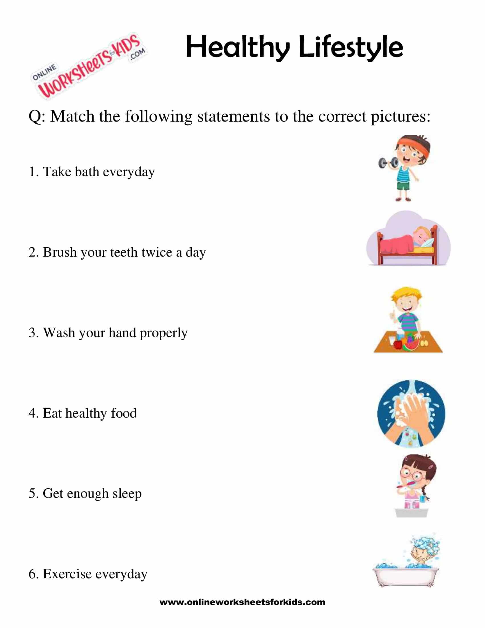 Healthy lifestyle worksheets for grade 1 1
