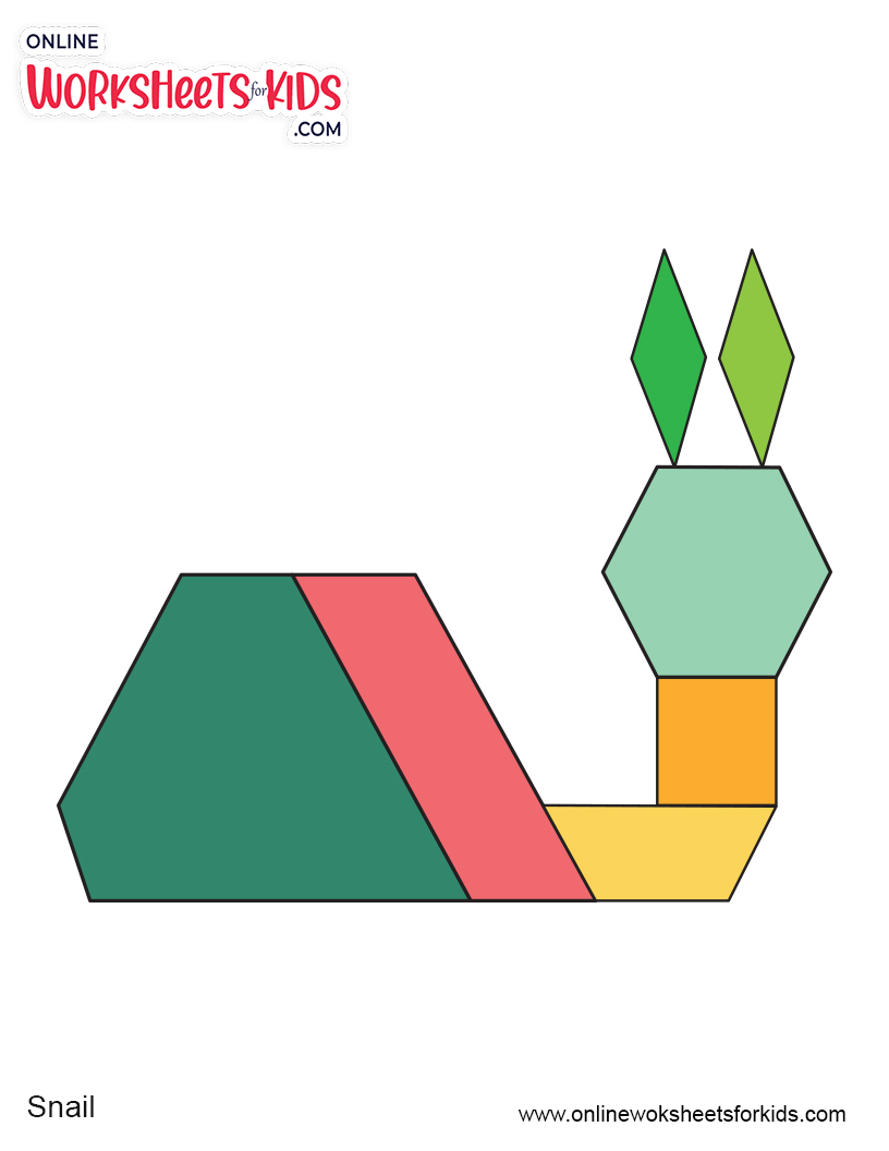 Tangram Sea Animals Worksheets For Grade 1-8