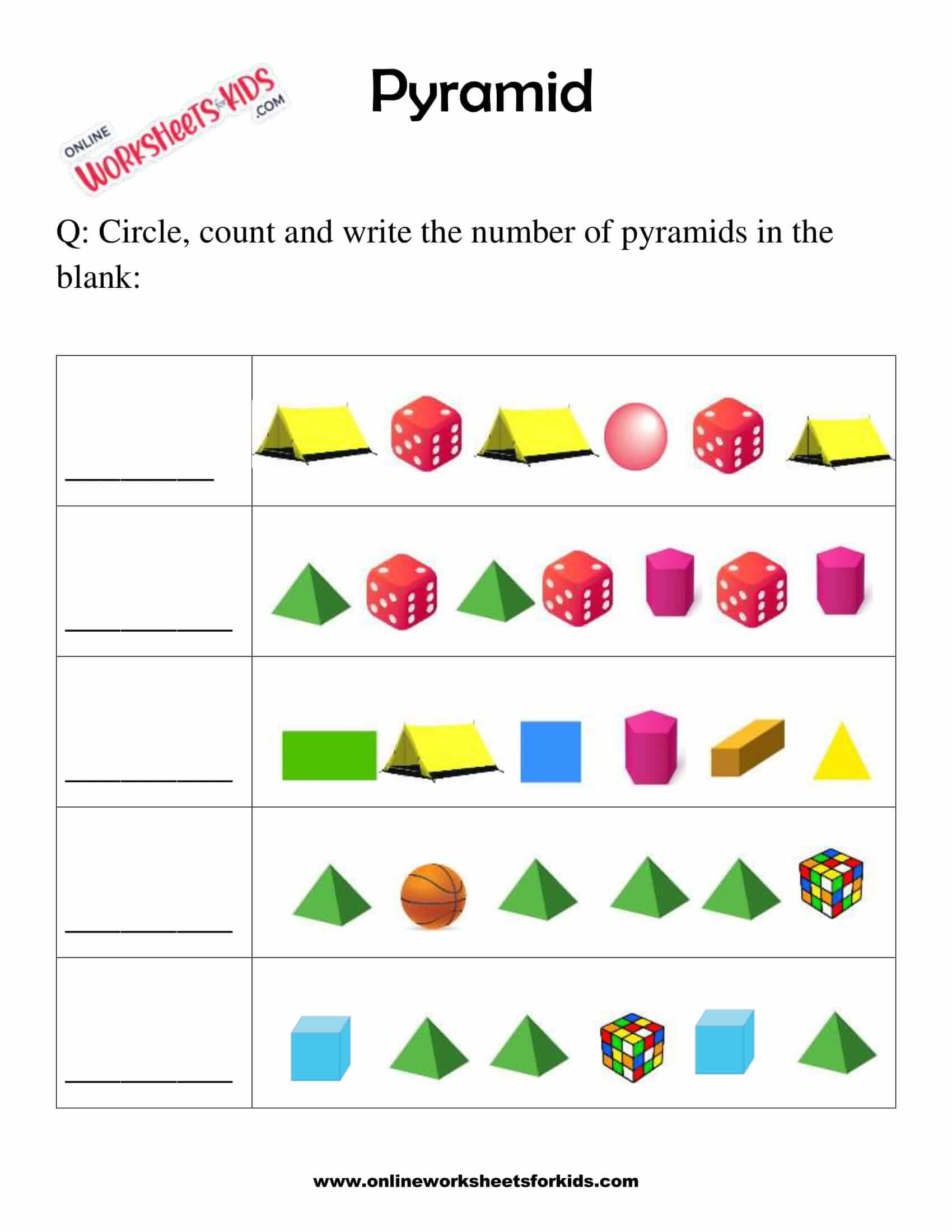 Download Free Pyramid Shape Worksheet For Grade 1