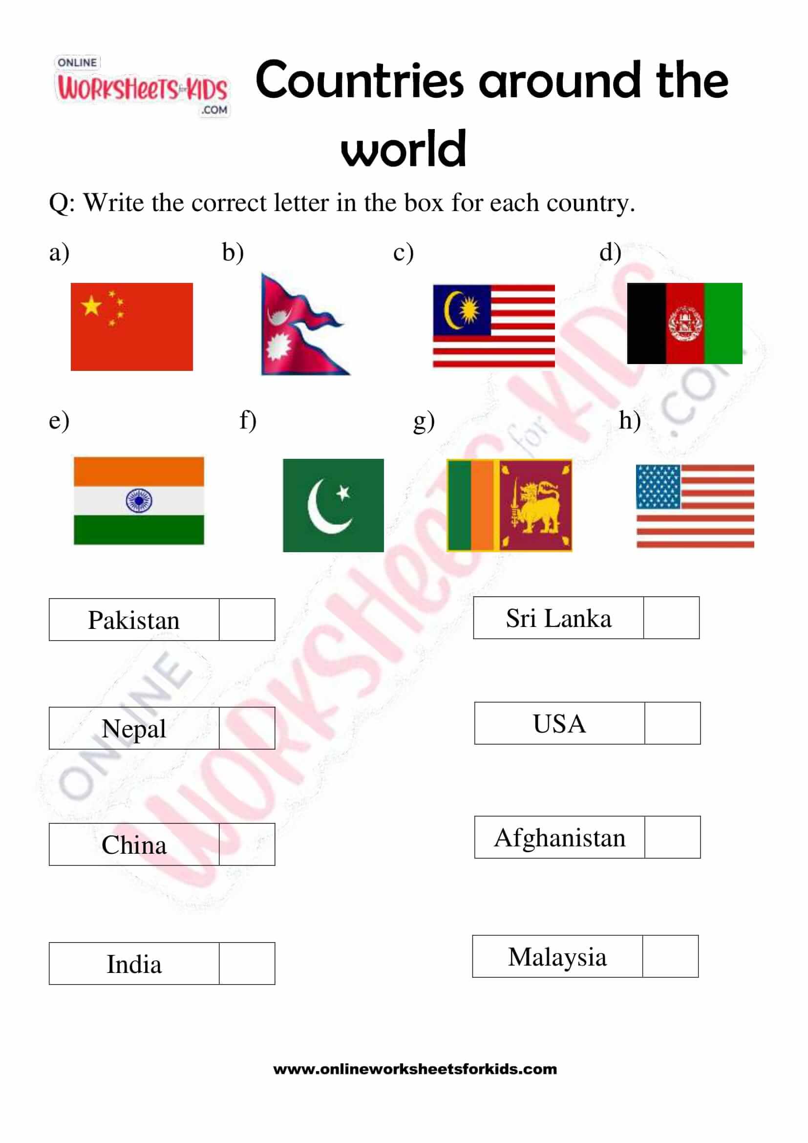 printable countries around the world worksheets for grade 2