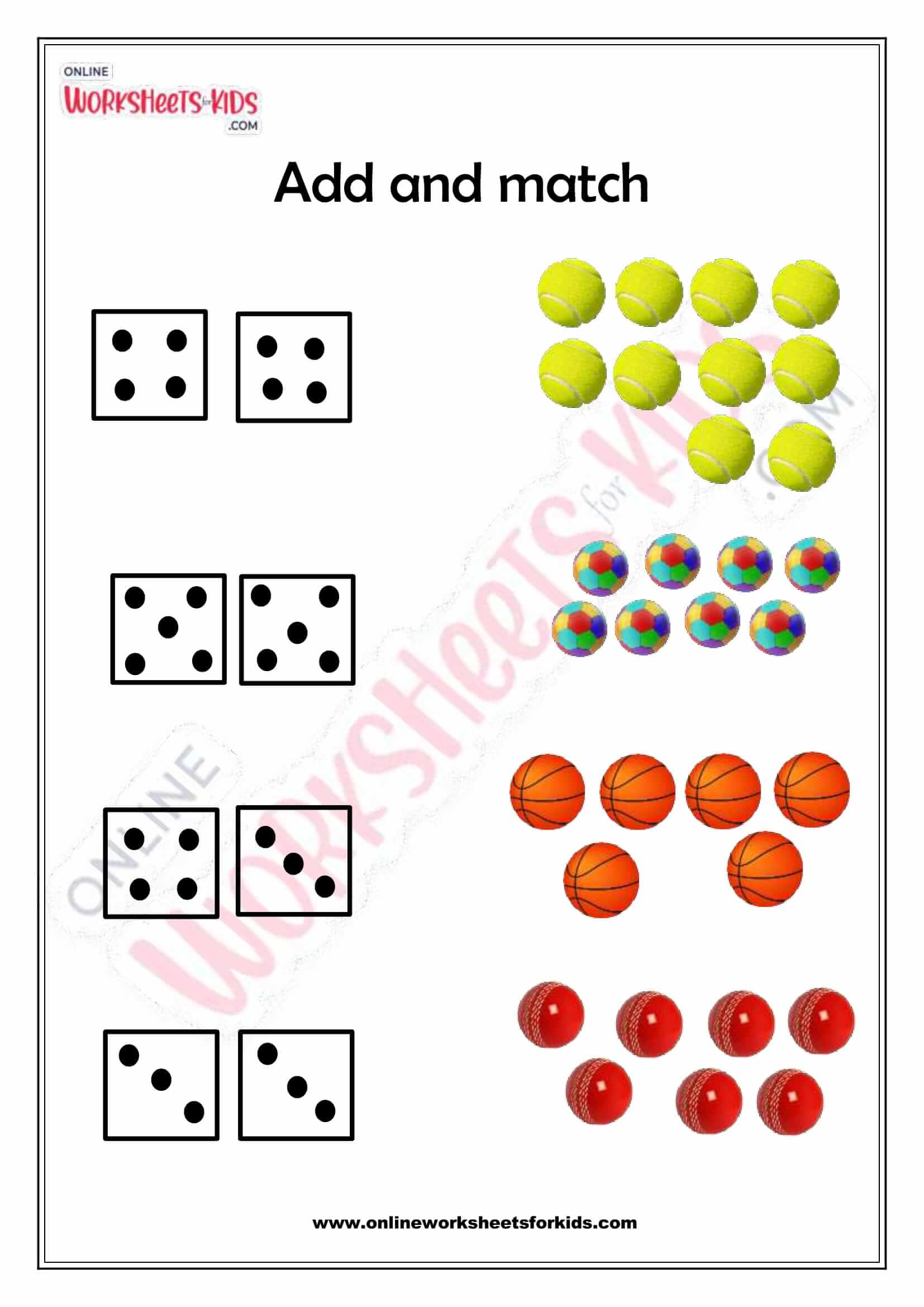 download free printable dice counting worksheets for kids