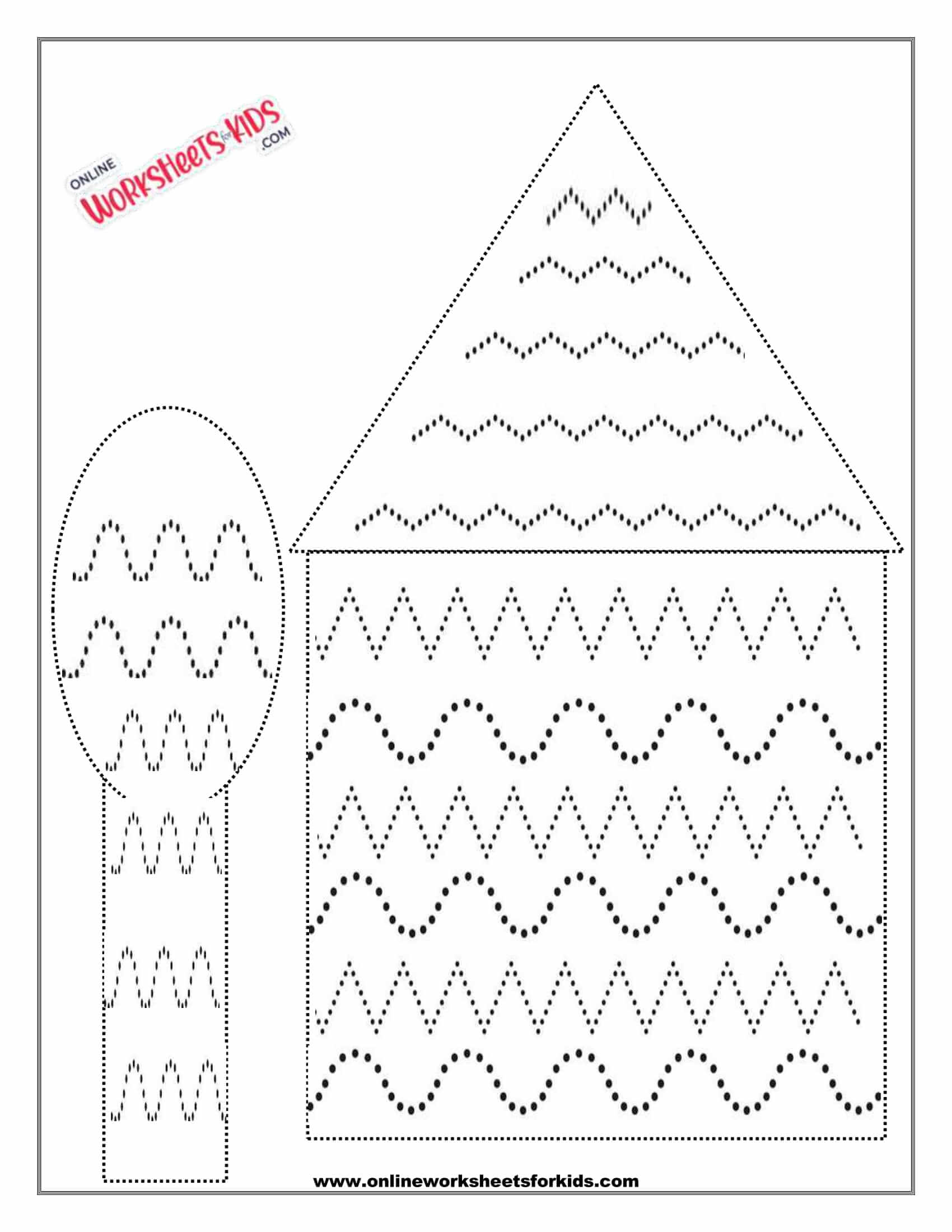 curved and zig zag line tracing worksheet 5